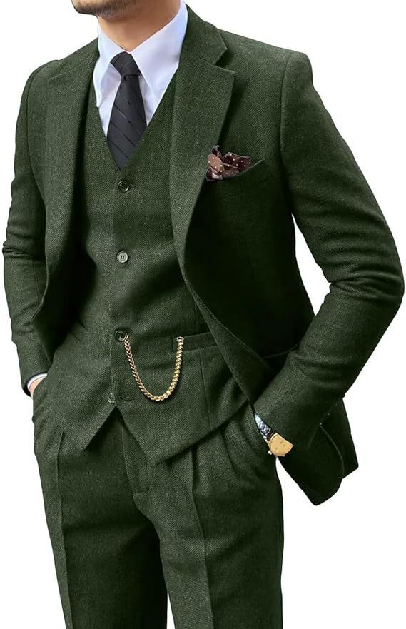 Men’s Herringbone Slim-Fit Suit