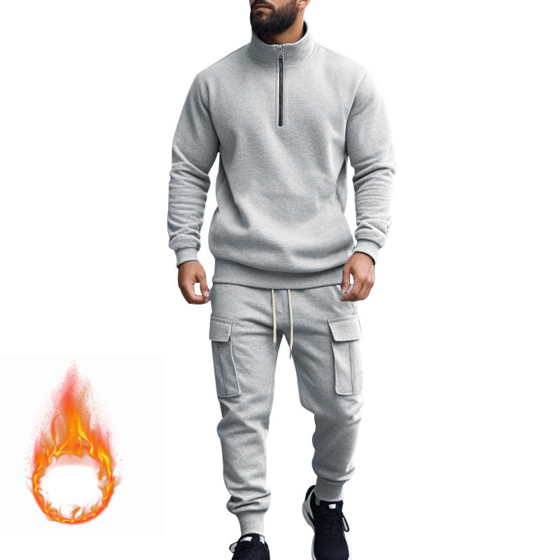 Men’s American Style Fleece-Lined Zipper Jacket