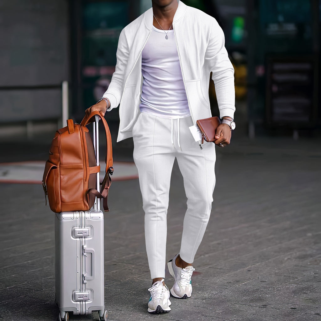 Men’s Baseball Uniform Jacket with Zipper Coat Set