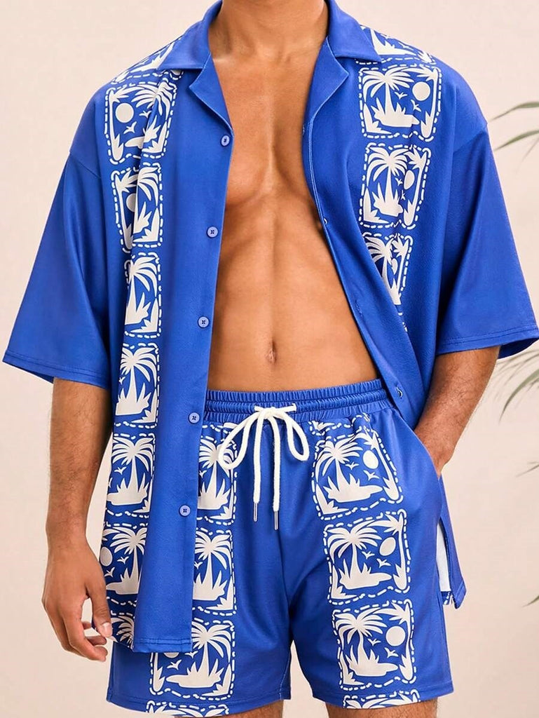 Men’s Trendy 3D Print Two-Piece Set
