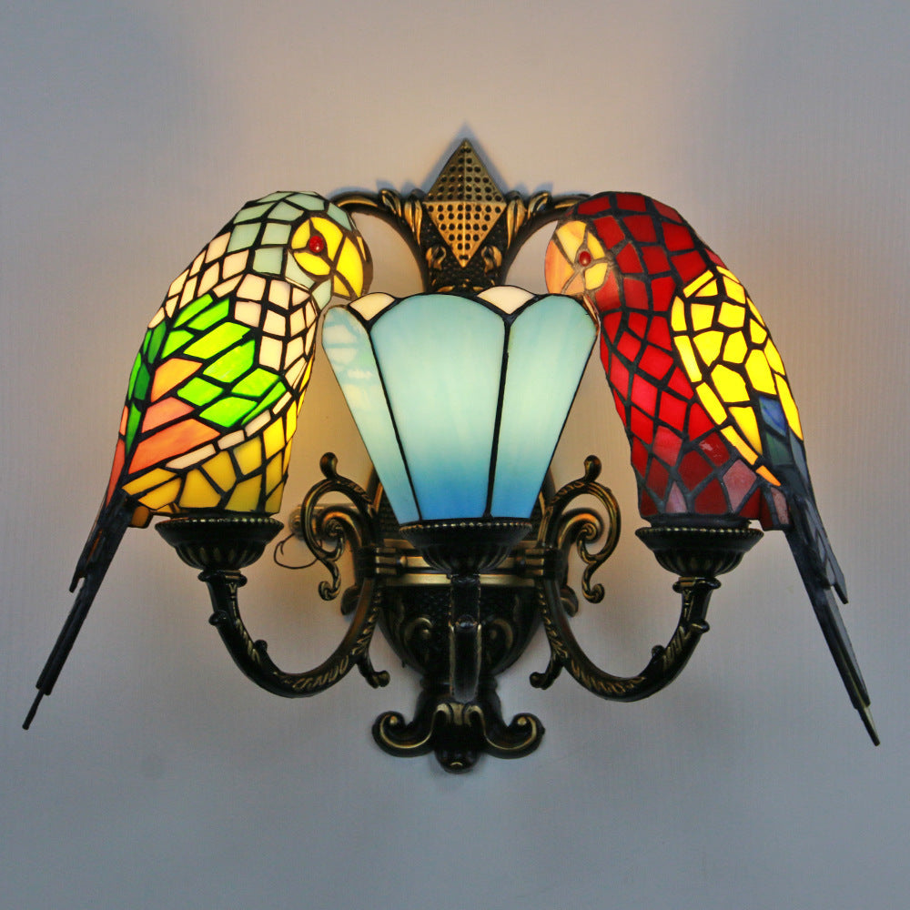 Unique Colorful Multi-Head Parrot Design Lampshade