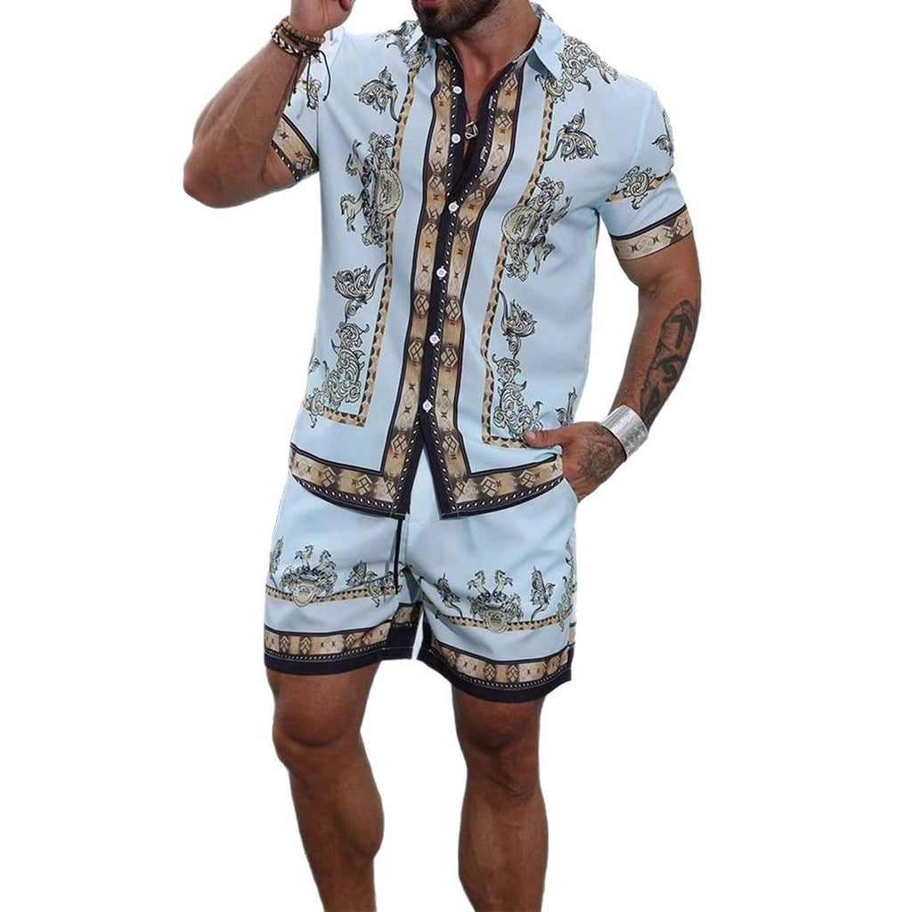 Men’s Trendy 3D Print Two-Piece Set