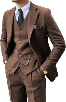Men’s Herringbone Slim-Fit Suit