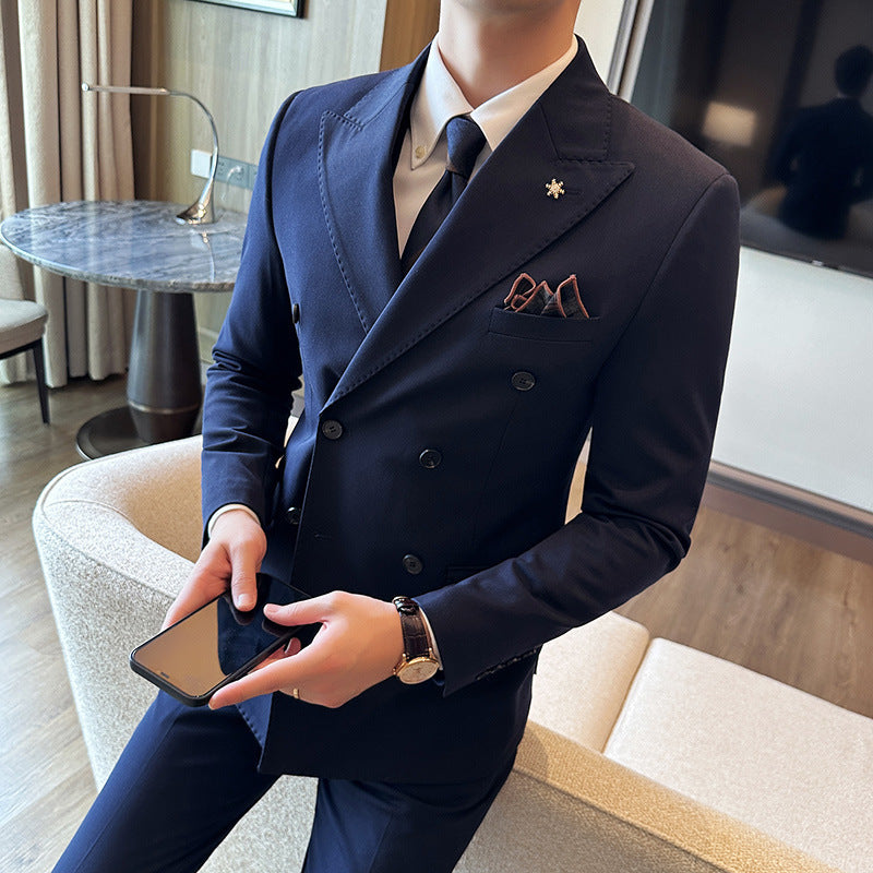 Double-Breasted Business Suit for Men