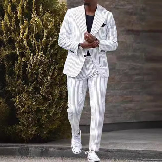 American Style Men’s White Business Suit