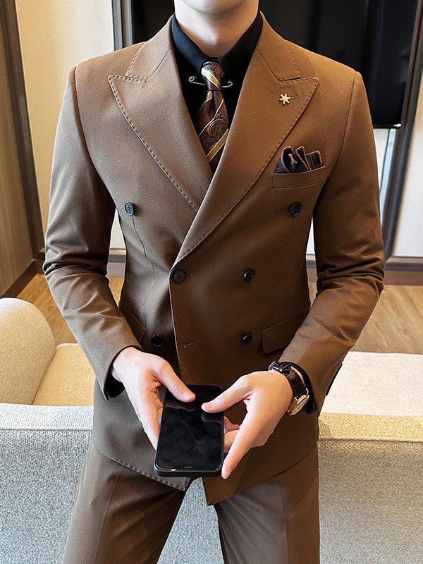 Double-Breasted Business Suit for Men