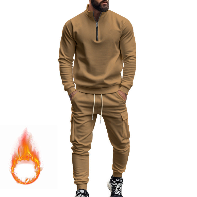Men’s American Style Fleece-Lined Zipper Jacket