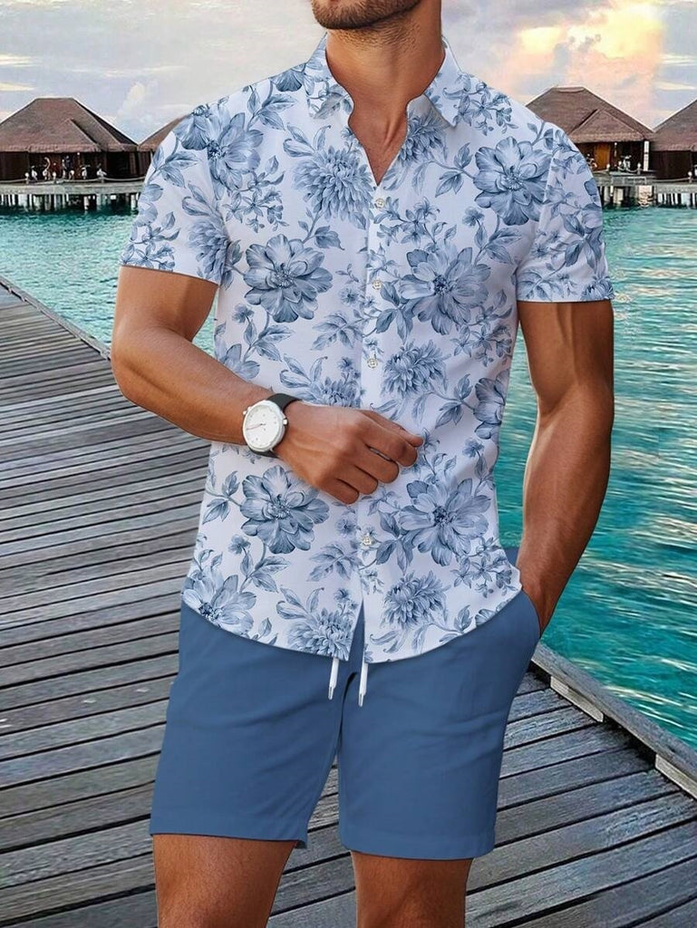 Men’s Trendy 3D Print Two-Piece Set
