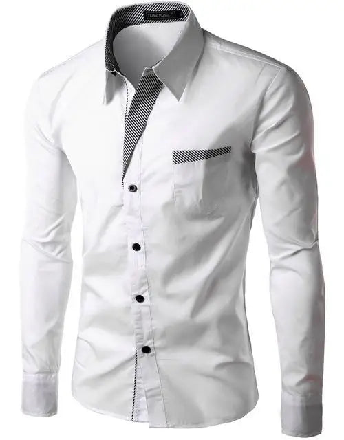 Men’s Fashion Camisa Long Sleeve Shirt