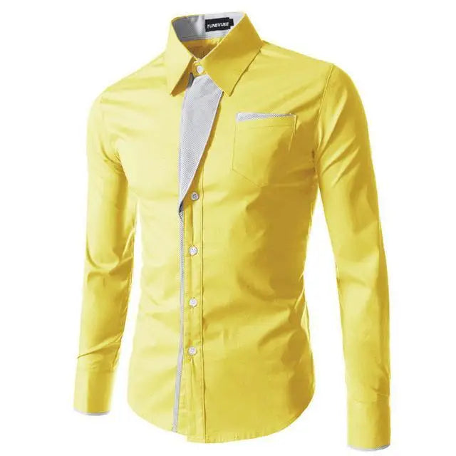 Men’s Fashion Camisa Long Sleeve Shirt