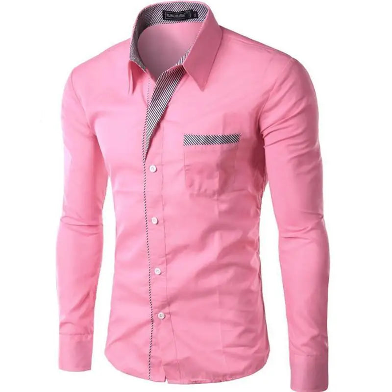 Men’s Fashion Camisa Long Sleeve Shirt