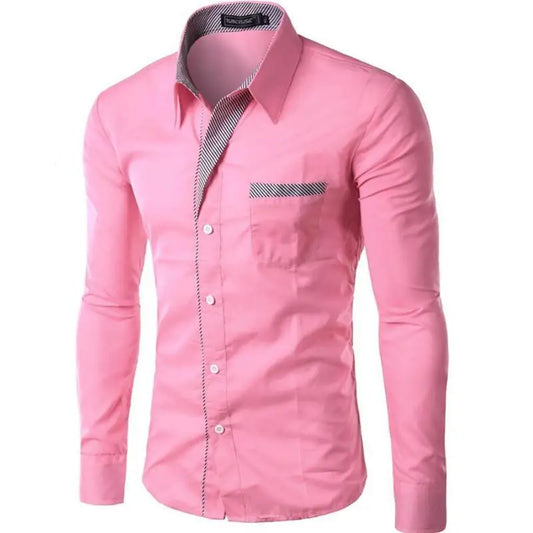 Men’s Fashion Camisa Long Sleeve Shirt