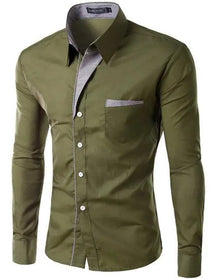 Men’s Fashion Camisa Long Sleeve Shirt