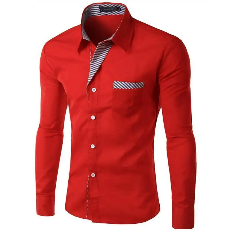Men’s Fashion Camisa Long Sleeve Shirt