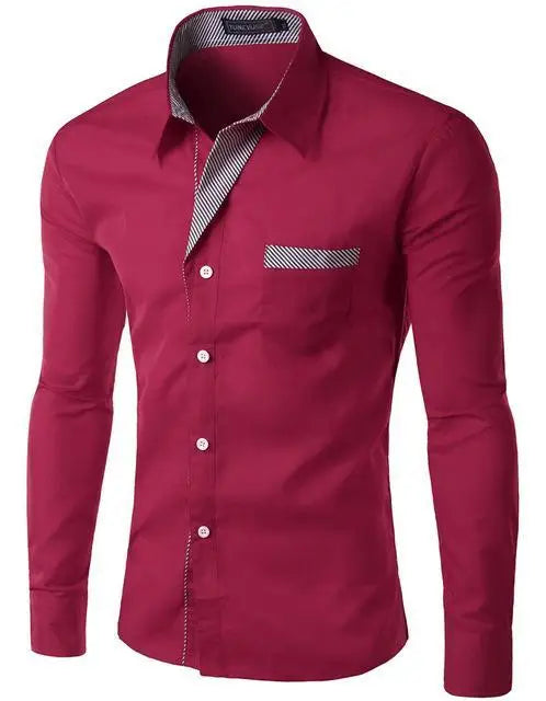 Men’s Fashion Camisa Long Sleeve Shirt