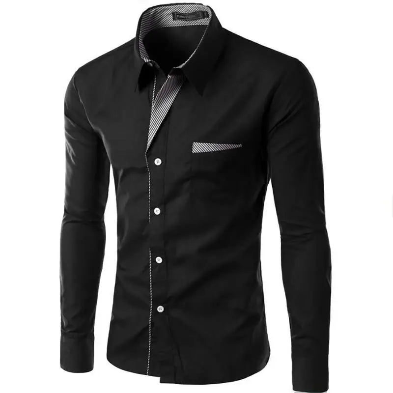 Men’s Fashion Camisa Long Sleeve Shirt