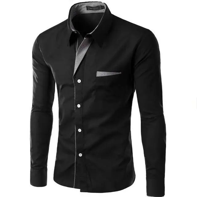 Men’s Fashion Camisa Long Sleeve Shirt