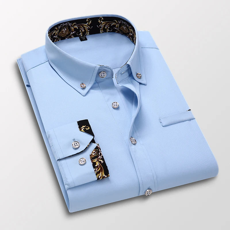 Long Sleeve Soft Office Shirt for Gentlemen