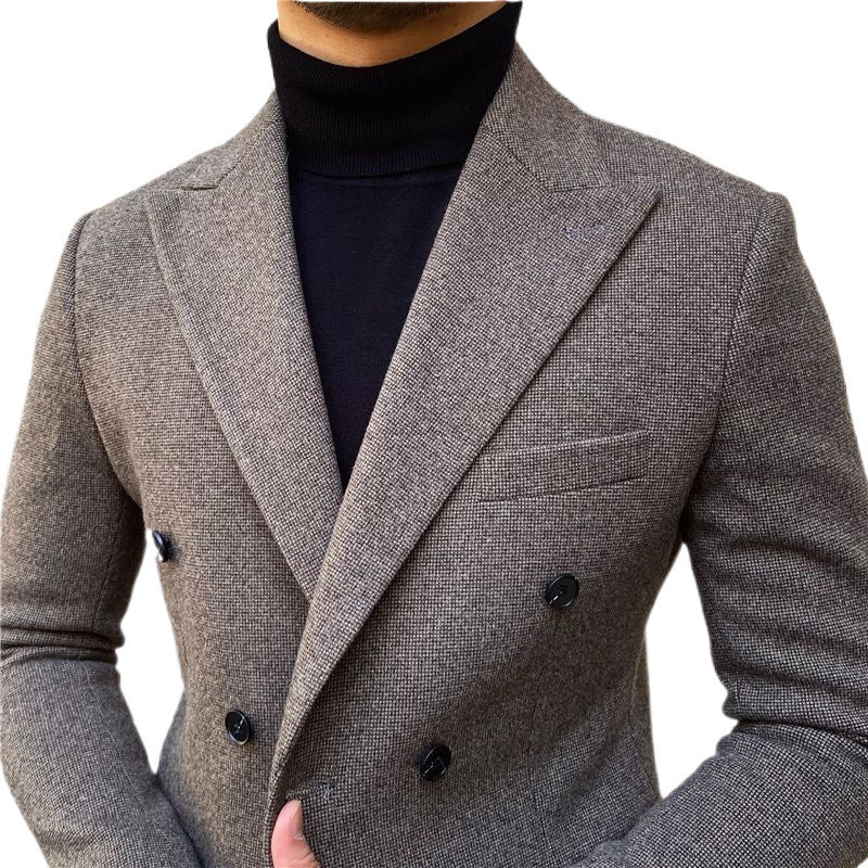 Men’s Classic Houndstooth Double-Breasted Suit
