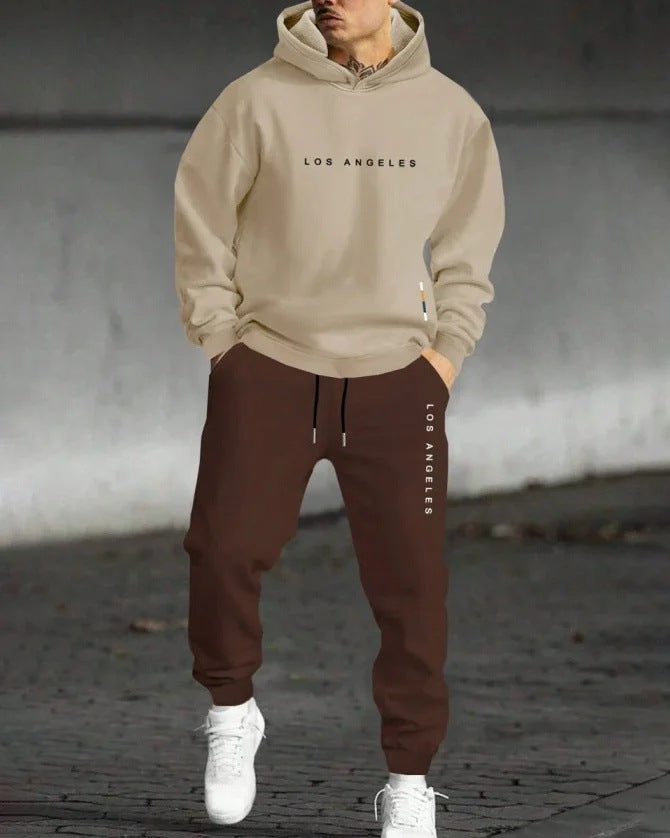 Men’s Trendy Hooded Sweatshirt & Sweatpants Two-Piece Set