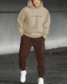 Men’s Trendy Hooded Sweatshirt & Sweatpants Two-Piece Set
