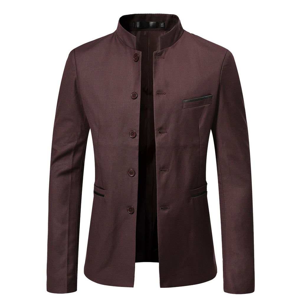 Men’s Stand Collar Slim-Fit Jacket