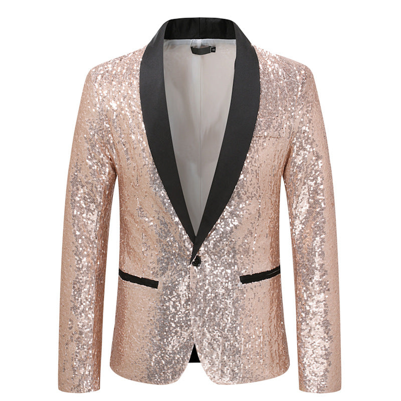 Men’s Sequined Casual Dance Suit