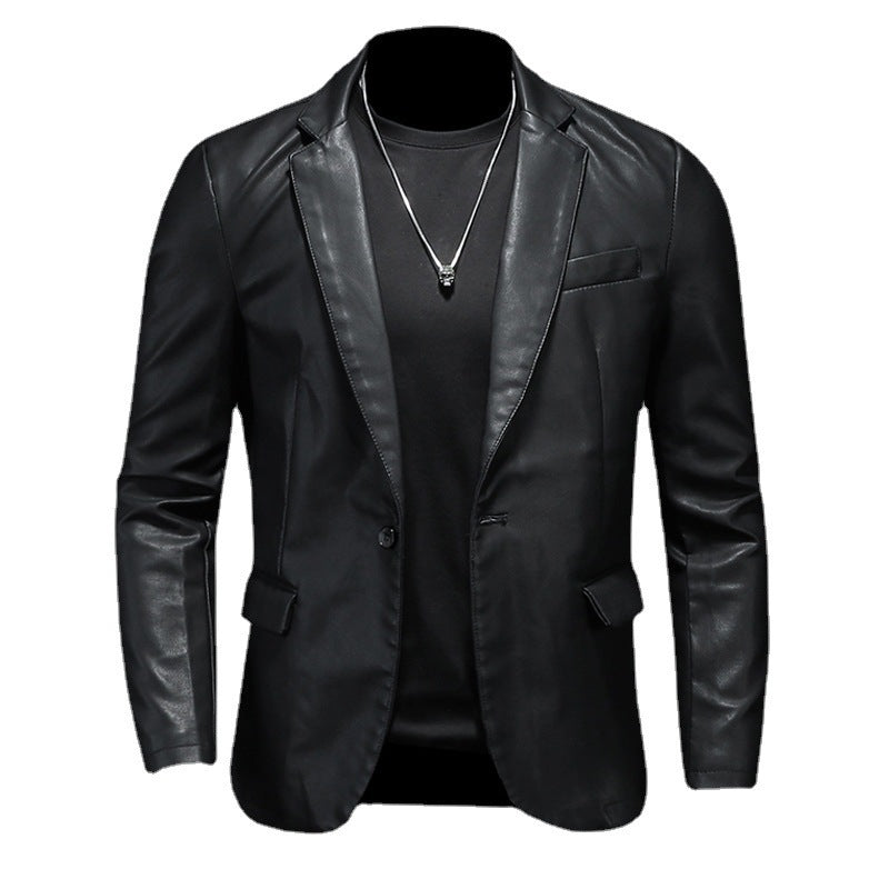 Korean Style Men’s Leather Coat