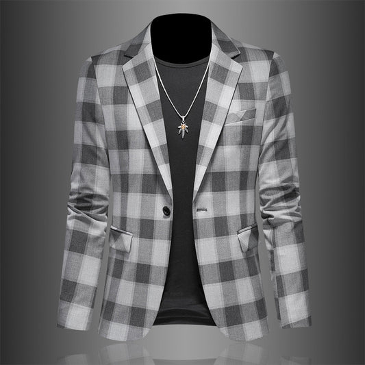 3 Dimensional Plaid Casual Suit for Men