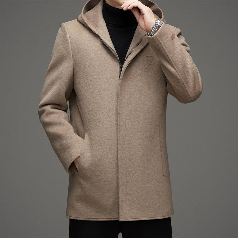 Men’s Warm Woolen Reversible Hooded Coat