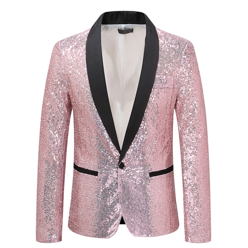 Men’s Sequined Casual Dance Suit