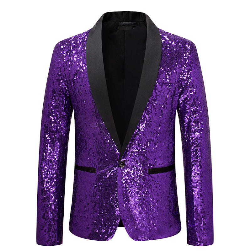 Men’s Sequined Casual Dance Suit