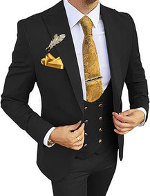Men’s Formal Suit with Coat, Vest, and Pants