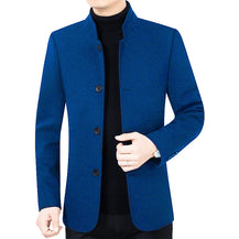 Men’s Stand Collar Woolen Jacket