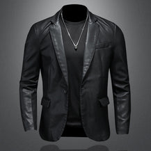 Korean Style Men’s Leather Coat