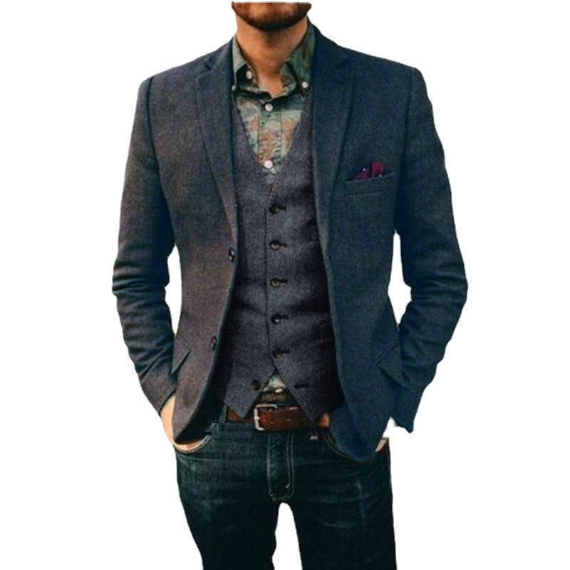 Men’s Modern Two-Piece Vest and Pants Set