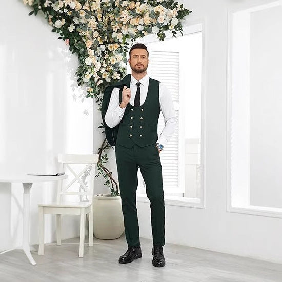 Men’s Formal Suit with Coat, Vest, and Pants