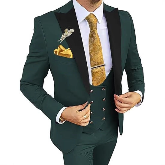 Men’s Formal Suit with Coat, Vest, and Pants