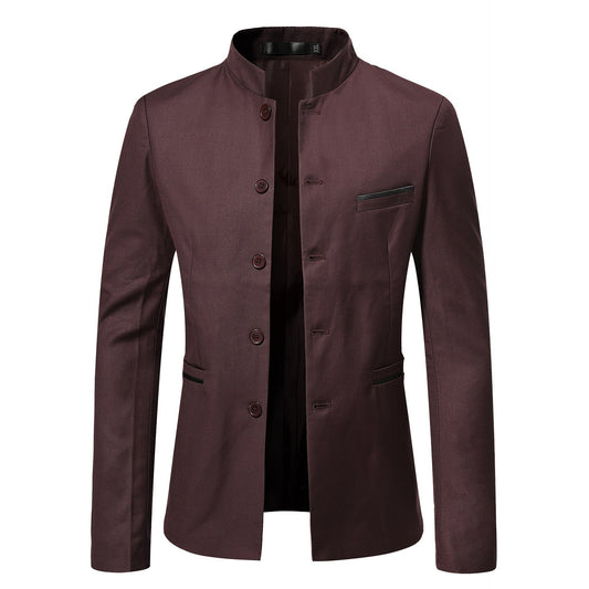 Men’s Stand Collar Slim-Fit Jacket