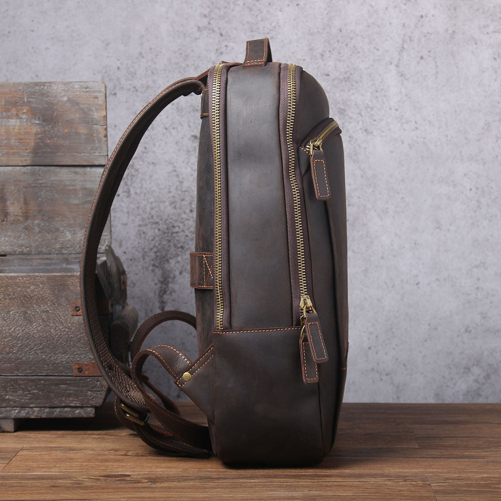 Men’s Minimalist Vintage Leather Backpack