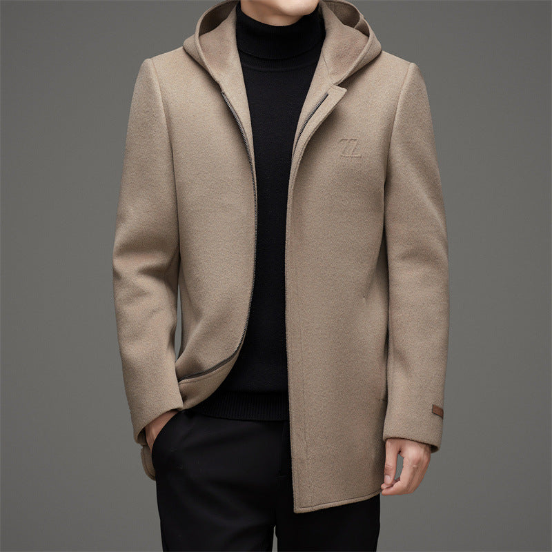 Men’s Warm Woolen Reversible Hooded Coat