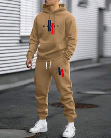 Men’s Trendy Hooded Sweatshirt & Sweatpants Two-Piece Set
