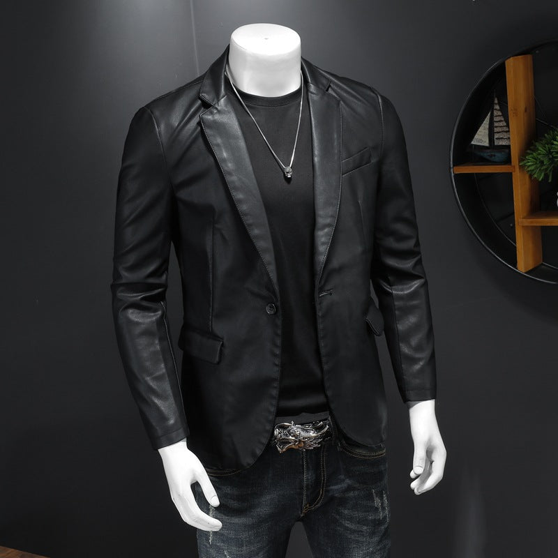 Korean Style Men’s Leather Coat