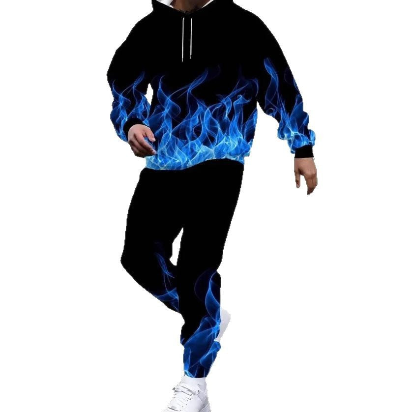 Men’s Trendy Hooded Sweatshirt & Sweatpants Two-Piece Set