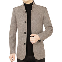 Men’s Stand Collar Woolen Jacket