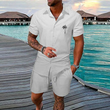 Men’s Gradient 3D Print Two-Piece Summer Outfit