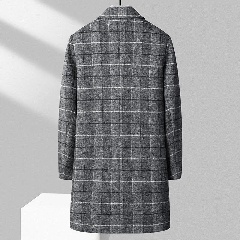 Thickened Woolen Mid-length Men’s Coat