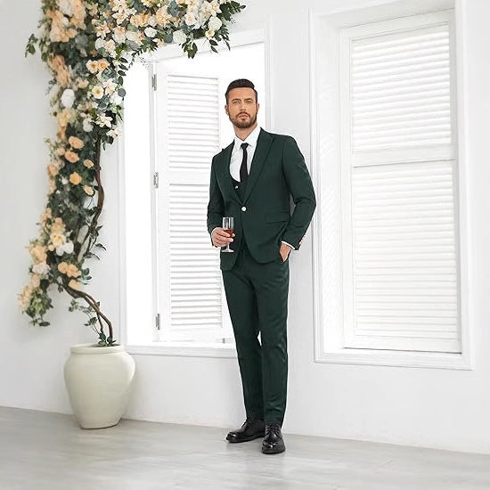 Men’s Formal Suit with Coat, Vest, and Pants