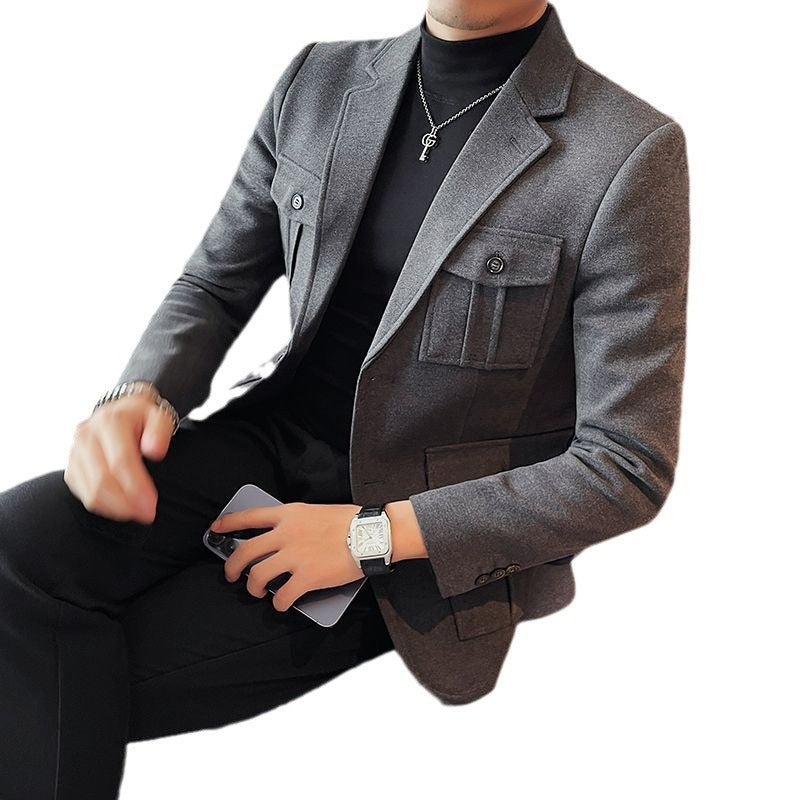 Men’s Woolen Single-Breasted Jacket