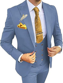 Men’s Formal Suit with Coat, Vest, and Pants